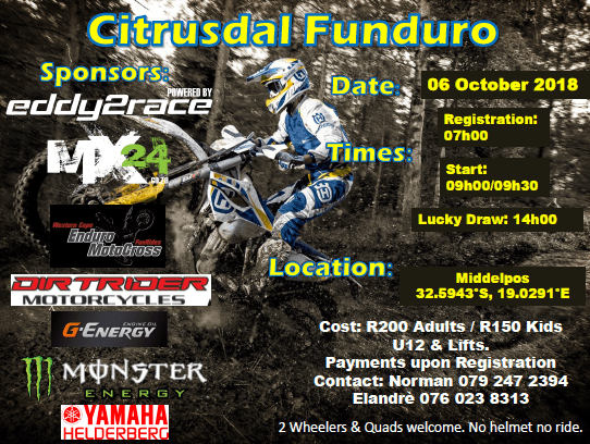 Citrusdal Funduro Poster 2018
